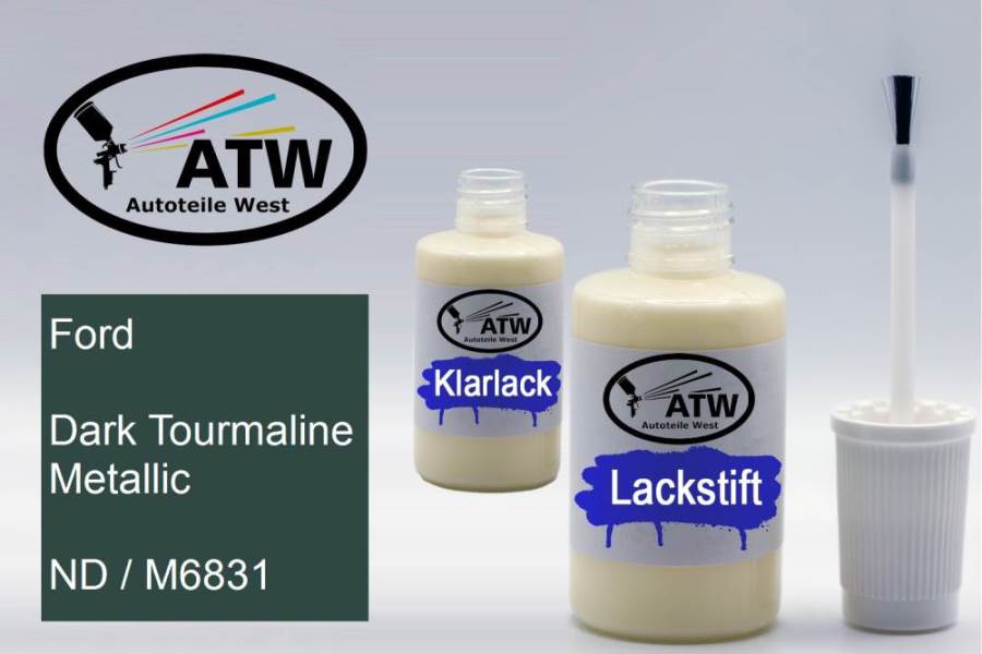 Ford, Dark Tourmaline Metallic, ND / M6831: 20ml Lackstift + 20ml Klarlack - Set, von ATW Autoteile West.